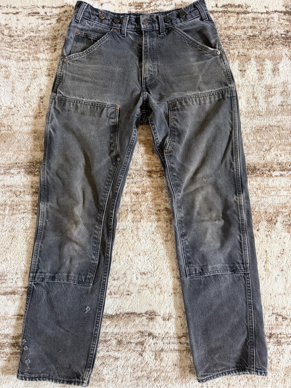 Men's Straight Carpenter Jeans 32x32 in Faded Black